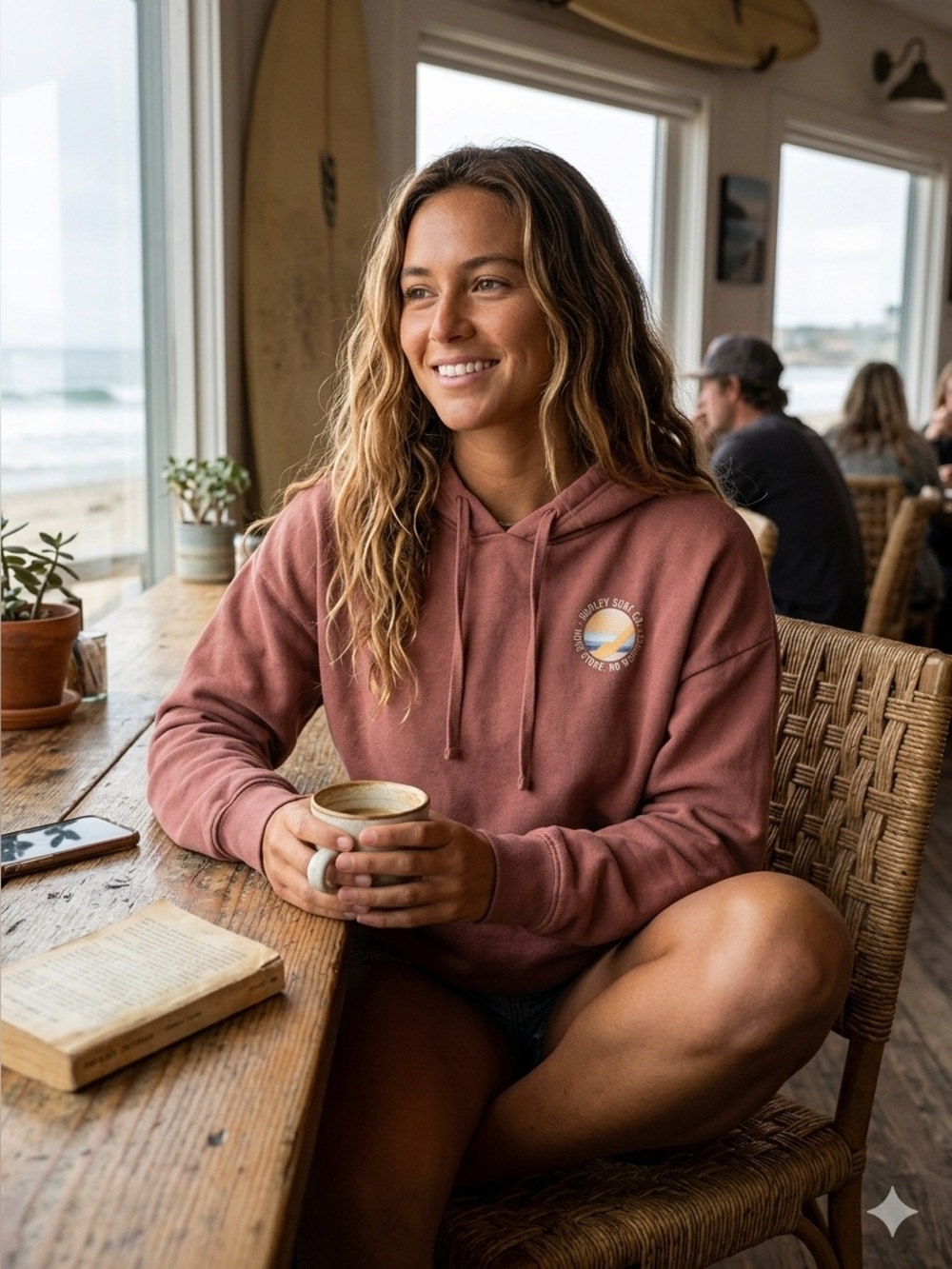Hurley Women's Rosewood Pullover Hoodie with Small Chest Graphic
